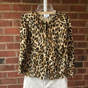 Crown & Ivy Cardigan: Leopard: Tan/Brown/Black lightweight